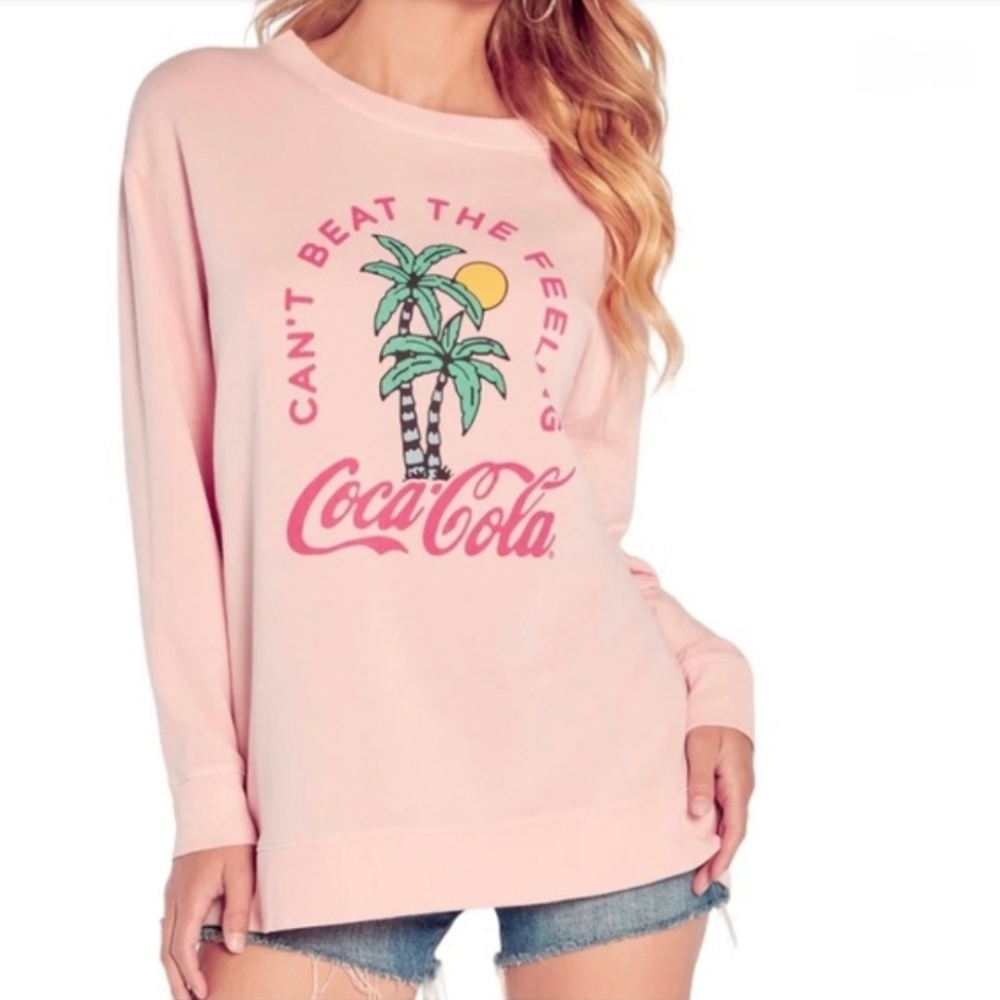 Wildfox Coca-Cola Pink Palm Tree Sweatshirt